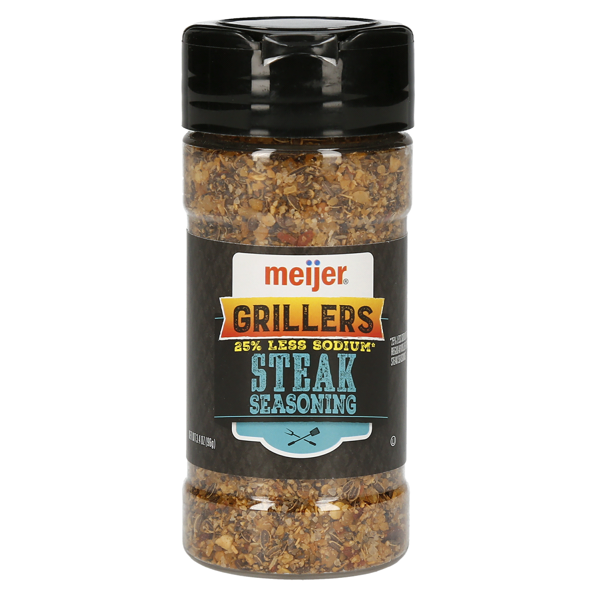 slide 1 of 5, Meijer Grillers 25% Less Sodium Steak Seasoning, 3.4 oz