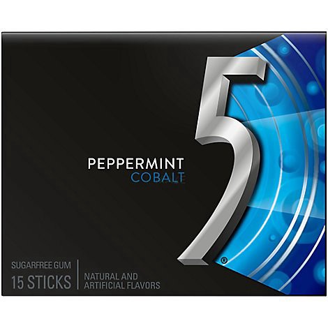 slide 1 of 1, 5 Gum Peppermint Cobalt Sugar Free Chewing Gum - 15 Count, 15 ct