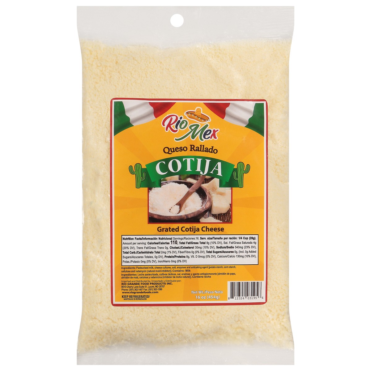 slide 4 of 11, Rio Mex Cotija Grated Cheese 16 oz, 16 oz