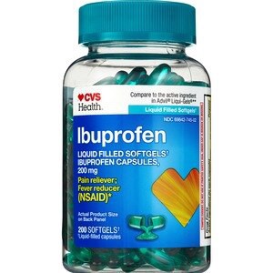 slide 1 of 1, Cvs Health Ibuprofen 200 Mg Liquid Filled Softgels, 200 Ct, 1 ct