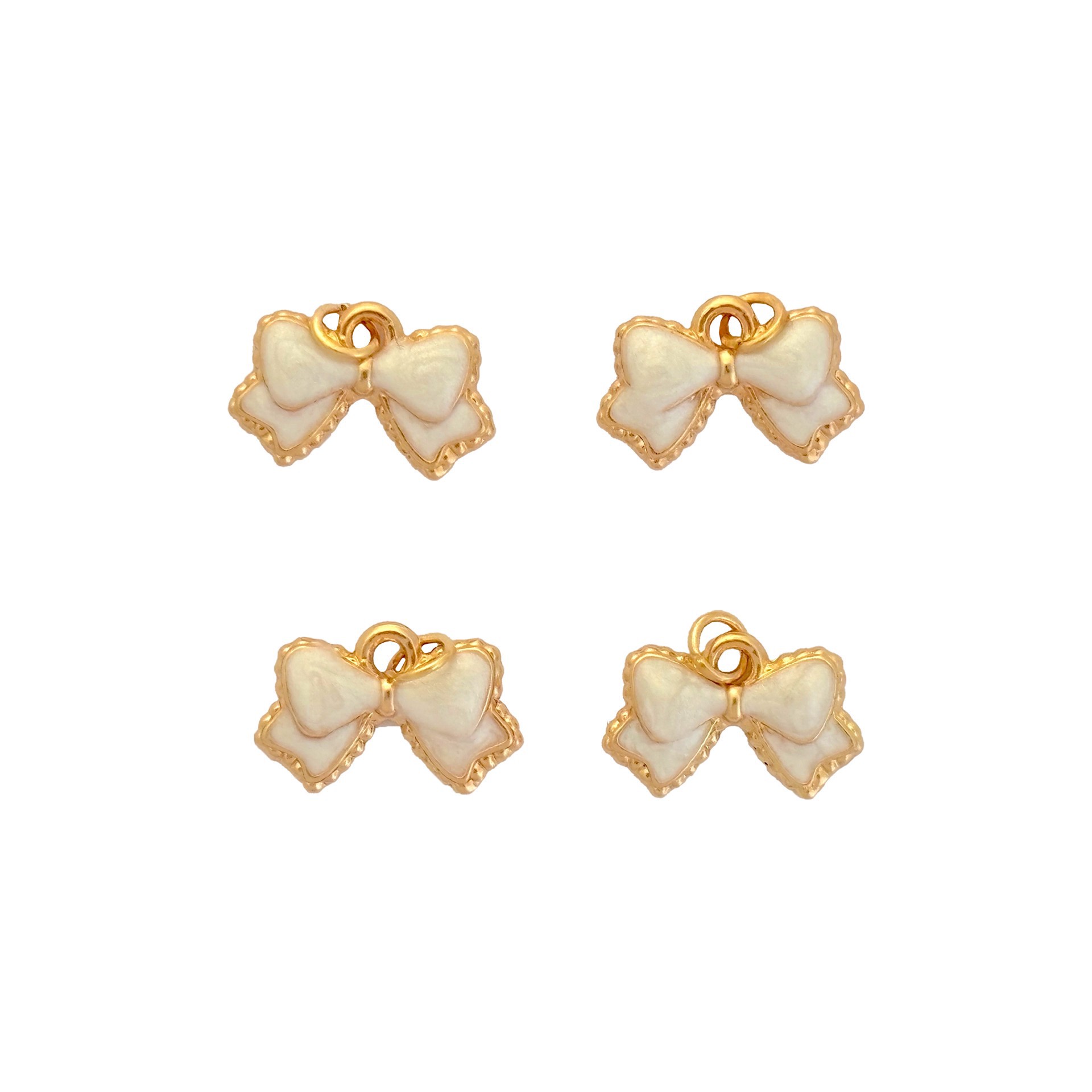 slide 3 of 3, Blue Moon Studio White Metal Bow Charms, 4ct., 4 ct