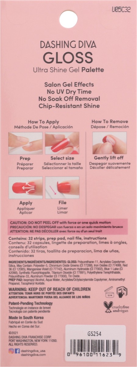 slide 2 of 9, Dashing Diva Gloss Gel Strip Palette, Berry Bloodstone, 32 ct