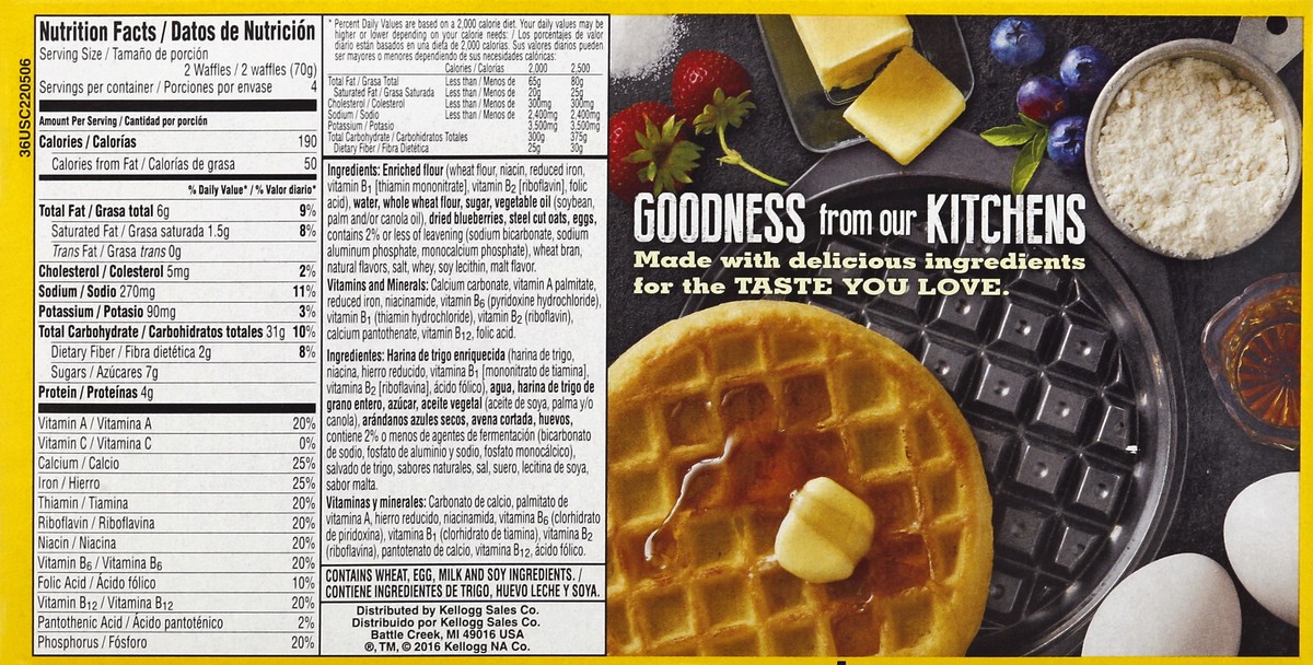 slide 2 of 8, Eggo Waffles 8 ea, 8 ct