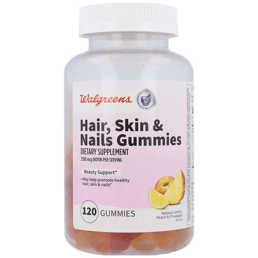 slide 1 of 5, Walgreens Hair, Skin & Nails Gummies, 120 ct