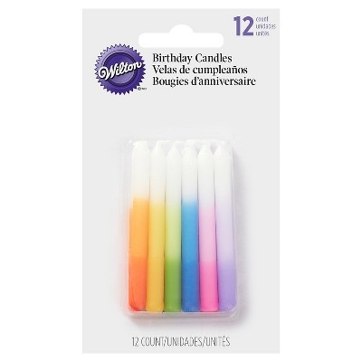 slide 1 of 1, Wilton Rainbow Ombre Birthday Candles, 12 ct