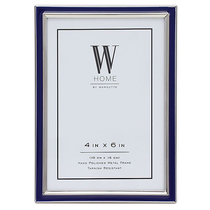 slide 1 of 1, W Home Enamel Picture Frame - Navy Blue, 4 in x 6 in