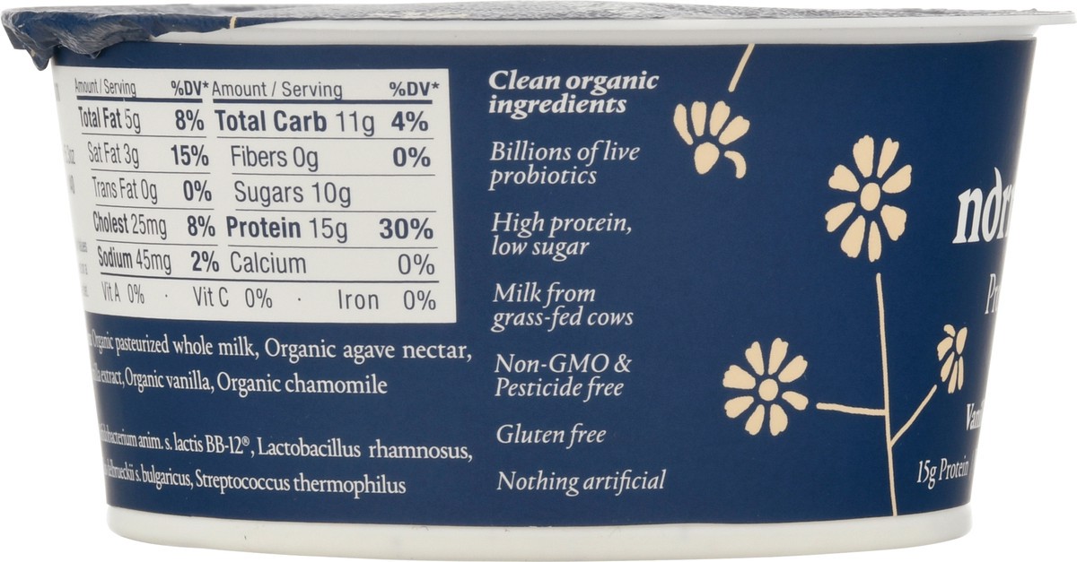 slide 8 of 12, Norr Organic Probiotic Skyr, Vanilla & Chamomile, Whole Milk, 5.3 oz