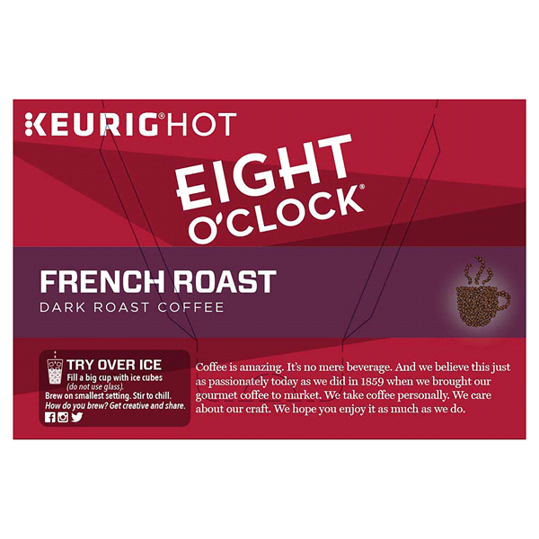 slide 4 of 17, Eight O'Clock Coffee K-Cup Pods Dark Roast French Roast Coffee 12 - 0.34 oz Pods, 12 ct