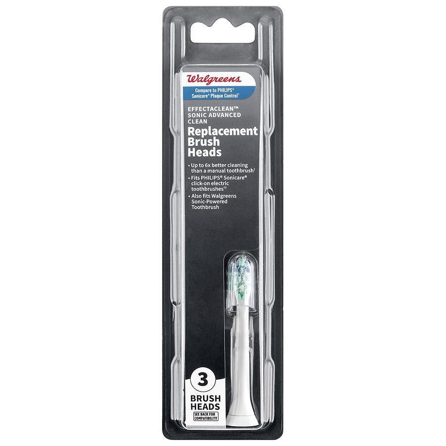 slide 1 of 5, Walgreens Effectaclean Sonic Advanced Clean Brush Heads, 3 ct