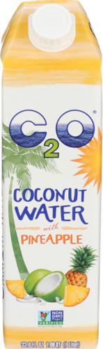 slide 1 of 1, C2O Pineapple Coconut Water Carton, 33.8 fl oz