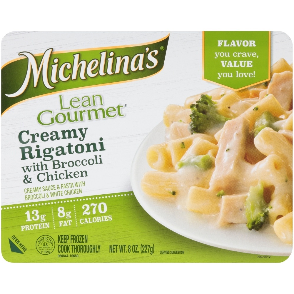 slide 1 of 6, Michelina's Lean Gourmet Creamy Rigatoni with Broccoli & Chicken, 8 oz