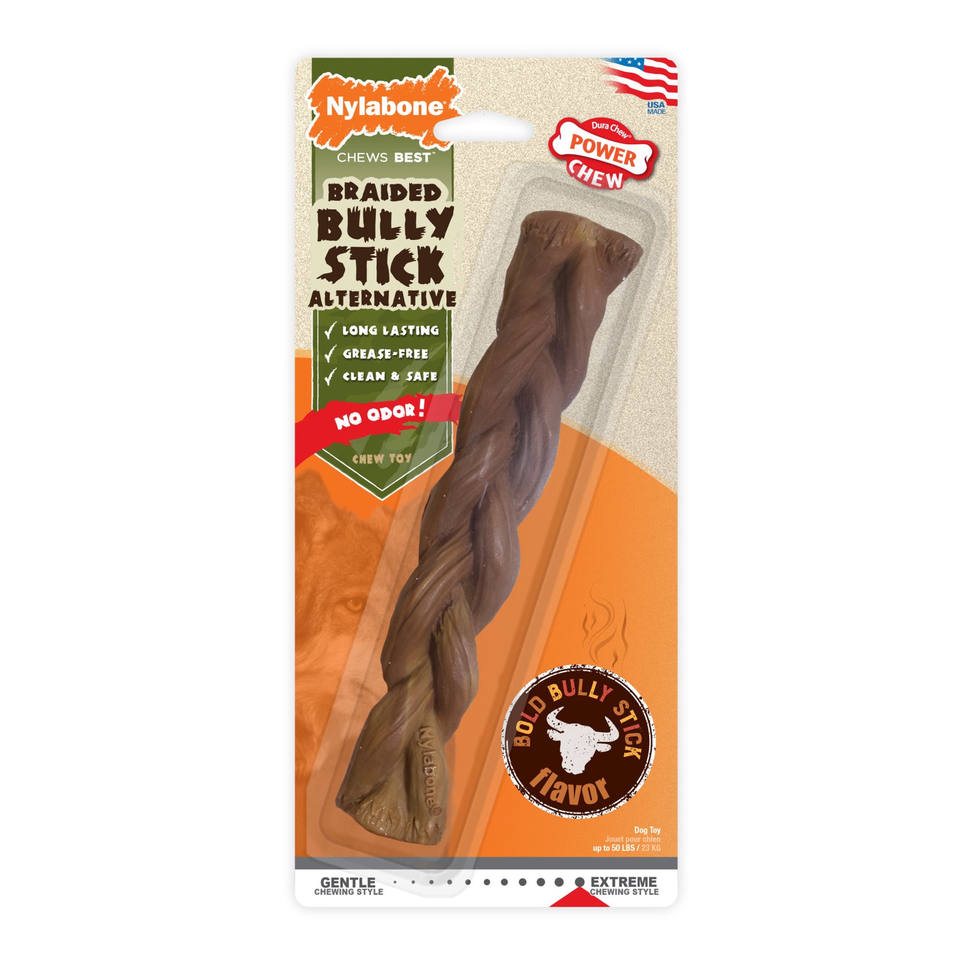 slide 1 of 10, Nylabone Power Chew Elk Bone Alternative Chew Toy Bully Stick Large/Giant - Up to 50 lbs.(1 Count), 1 ct