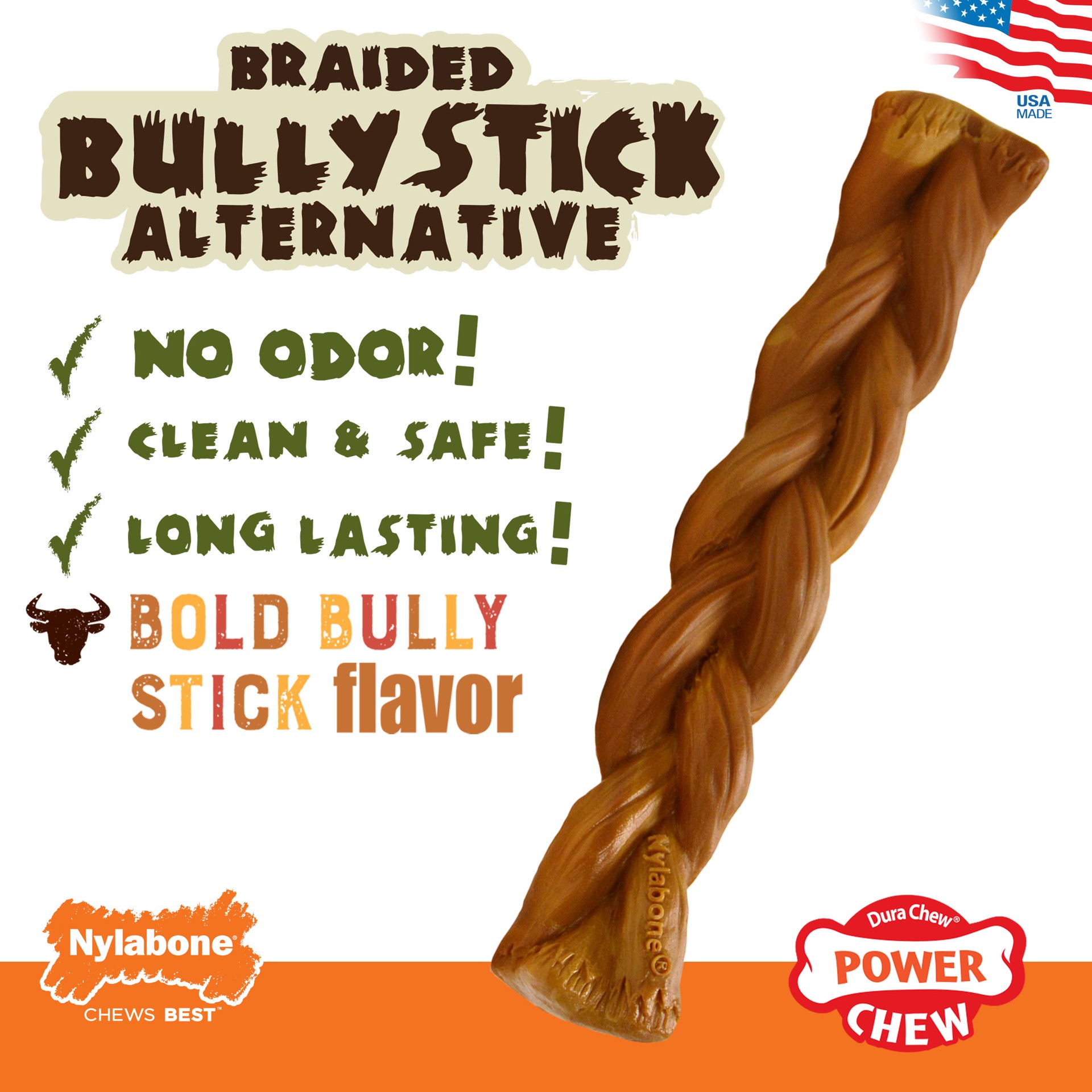 slide 6 of 10, Nylabone Power Chew Elk Bone Alternative Chew Toy Bully Stick Large/Giant - Up to 50 lbs.(1 Count), 1 ct