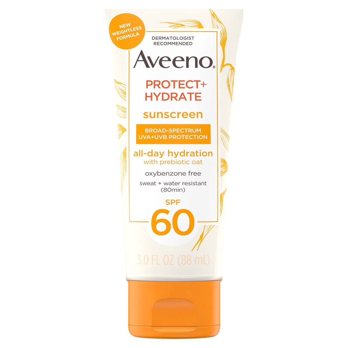 slide 1 of 7, Aveeno Protect + Hydrate Body Sunscreen Lotion with SPF 60, 3 fl. oz, 3 oz