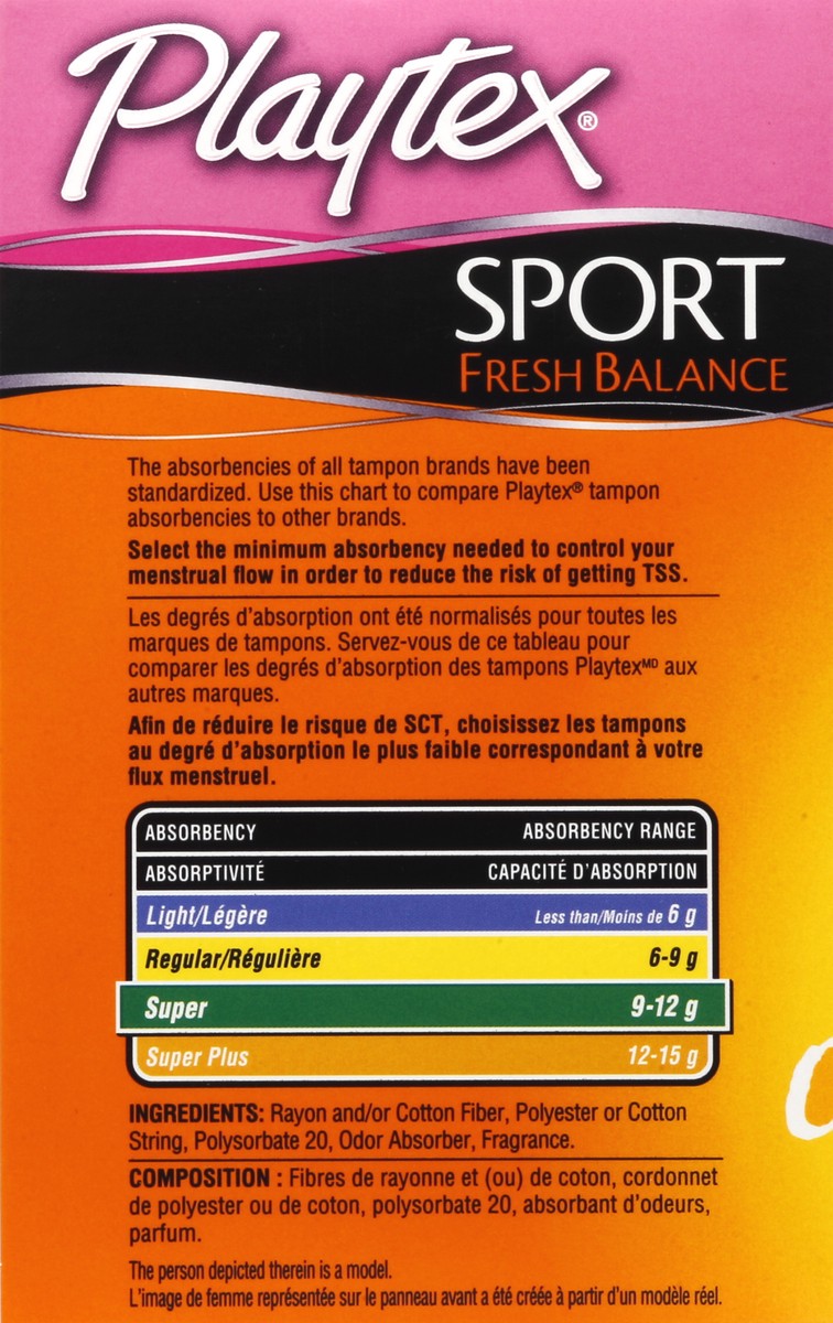 slide 3 of 6, Playtex Sport Fresh Balance Super Absorbency Tampons, 32 ct