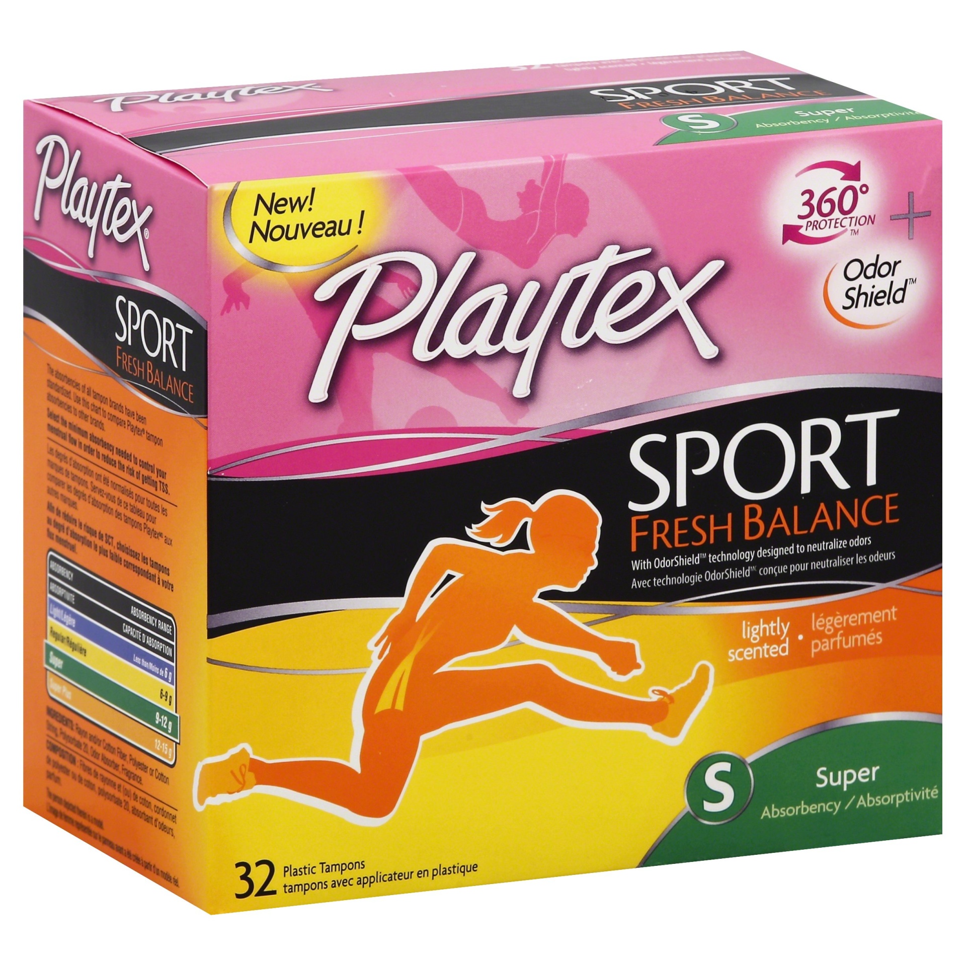 slide 1 of 6, Playtex Sport Fresh Balance Super Absorbency Tampons, 32 ct