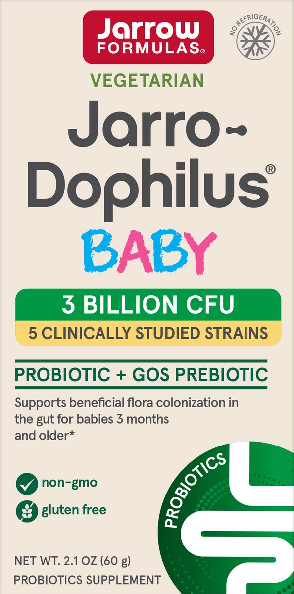 slide 2 of 5, Jarrow Formulas Jarro-Dophilus Baby + GOS - 2.1 oz Powder - Supports Intestinal Health for Babies 3 Months to 4 Years - 60 Servings, 2.1 oz