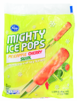 slide 1 of 2, Kroger Pineapple Cherry Swirl Mighty Ice Pops, 27 fl oz