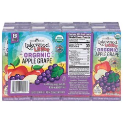 Lakewood Littles Organic Apple Grape Juice Drink from Concentrate 8 - 6.75 fl oz Boxes
