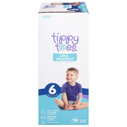 Tippy Toes Size 6 (35+ lb) Ultra Absorbent Diapers Giant Pack 96 ct