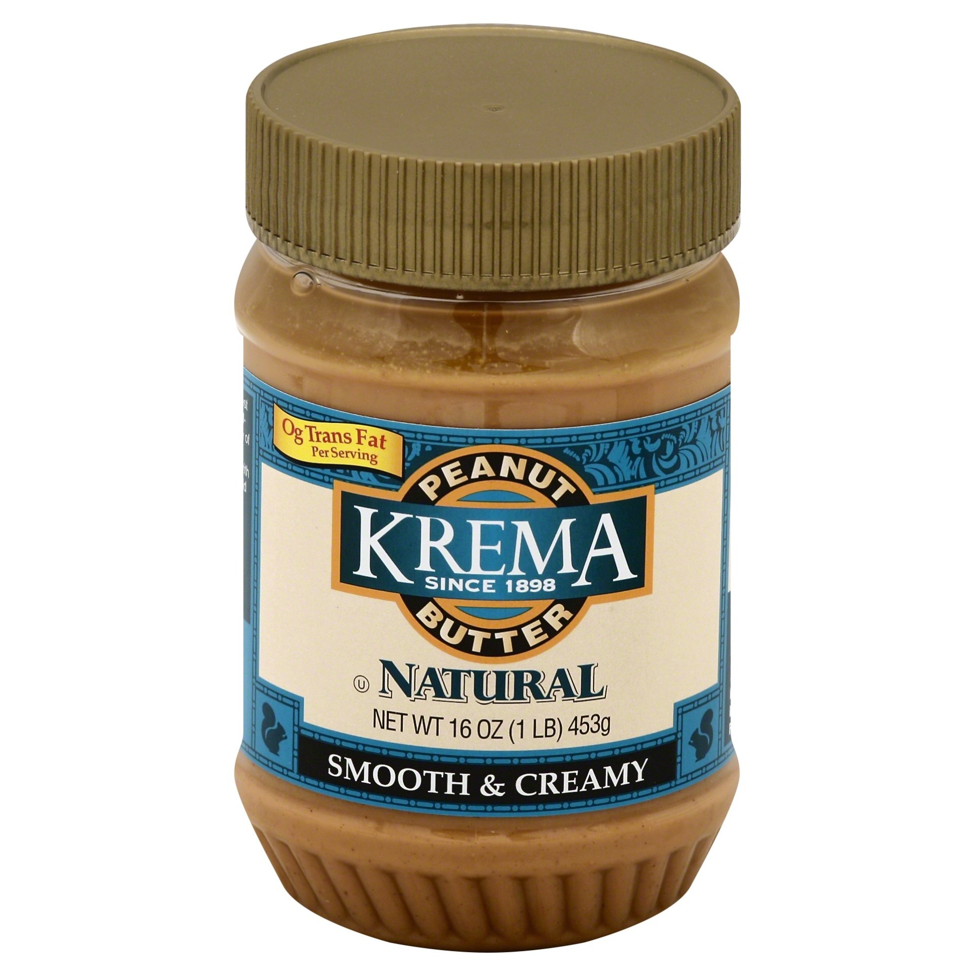slide 1 of 1, Krema Natural Smooth Creamy Peanut Butter, 16 oz