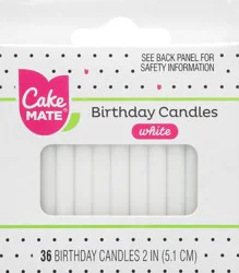 Cake Mate White Party Candles Round