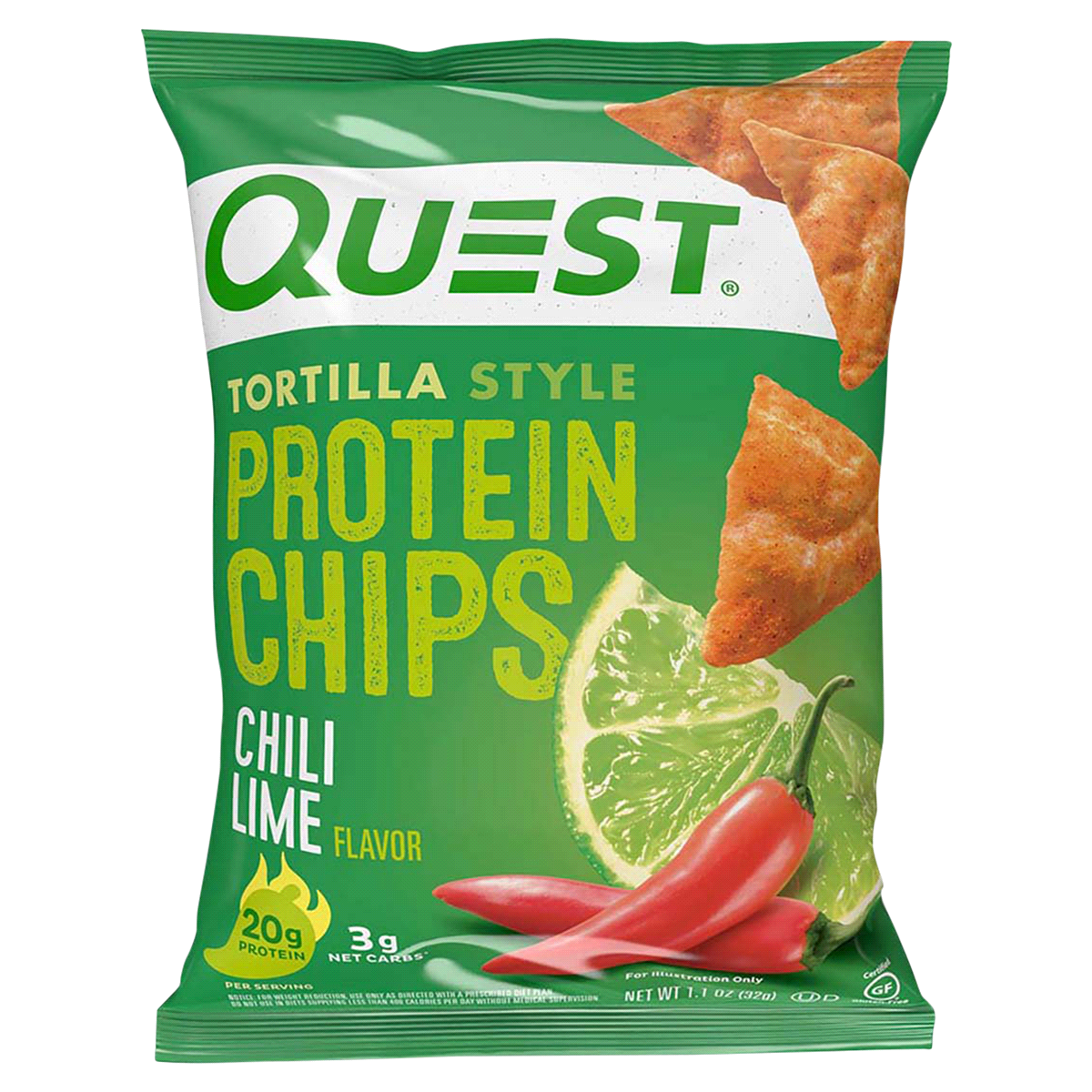 slide 1 of 9, Quest Tortilla Style Chili Lime Flavor Protein Chips 1.1 oz, 1.1 oz