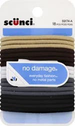 scünciPonytail Holders, Assorted Colors, 18 ct