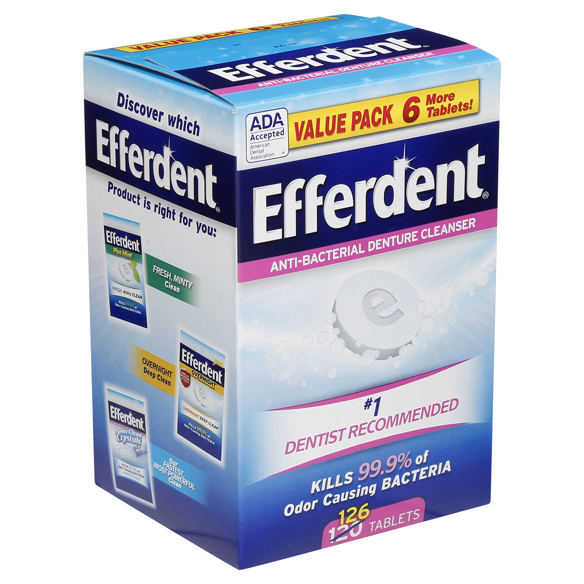 slide 7 of 13, Efferdent Retainer & Denture Cleaner Tablets, Complete Clean, 126 Count, 126 pk