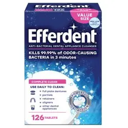 Efferdent Retainer & Denture Cleaner Tablets, Complete Clean, 126 Count