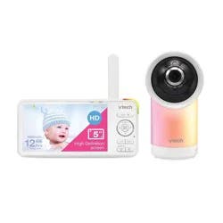 VTech 1080p Smart WiFi Remote Access 360 Degree Pan & Tilt Video Baby Monitor with 5" High Definition 720p Display, Night Light, RM5766HD (White)