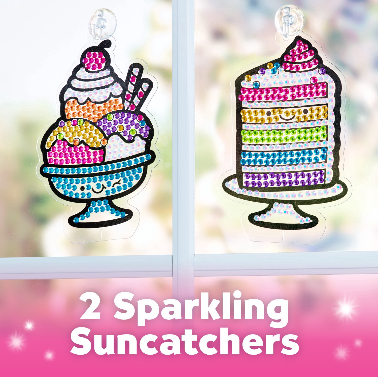 slide 2 of 7, Faber-Castell Creativity For Kids Sweets Big Gem Diamond Painting, creates 12 stickers and 2 big suncatchers