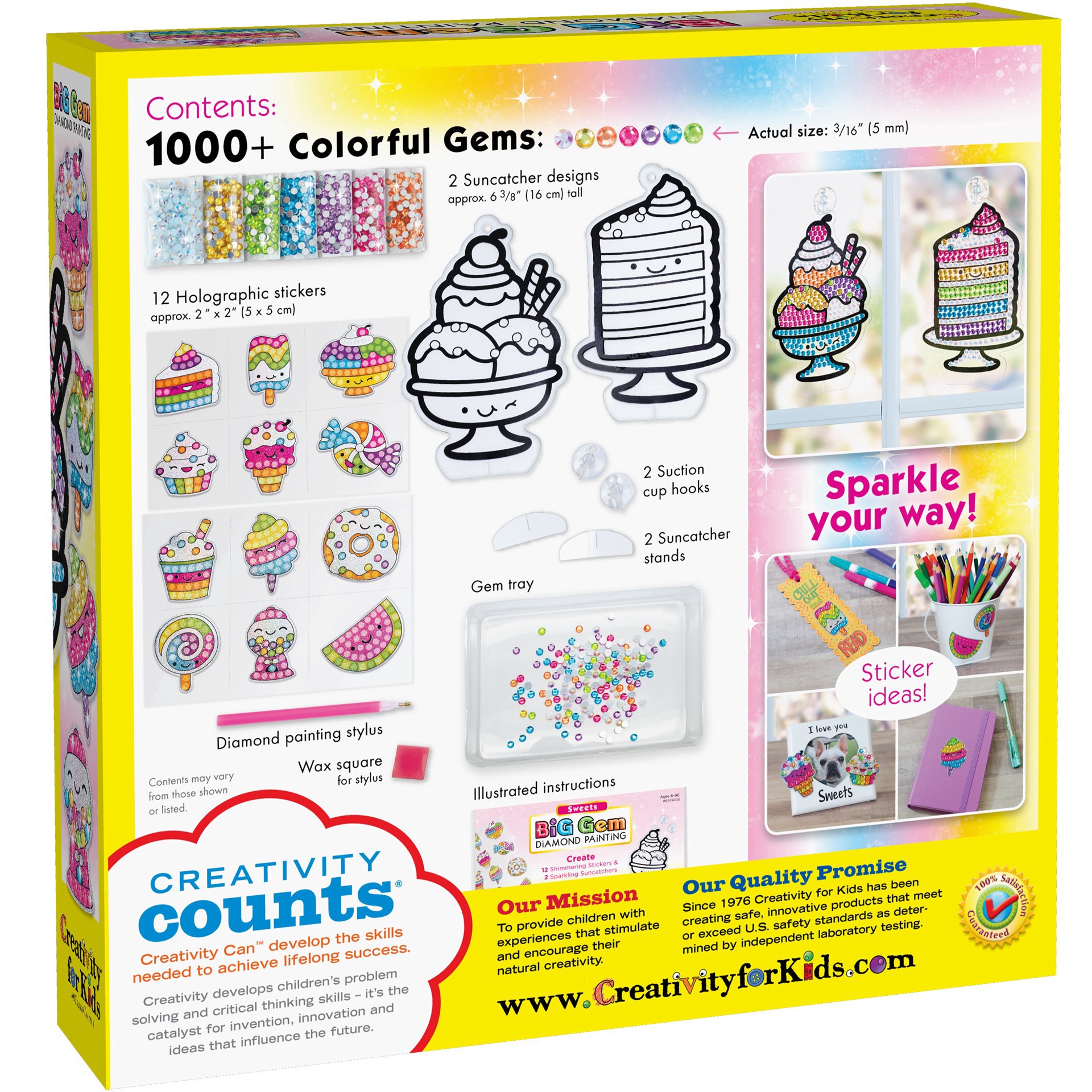 slide 6 of 7, Faber-Castell Creativity For Kids Sweets Big Gem Diamond Painting, creates 12 stickers and 2 big suncatchers