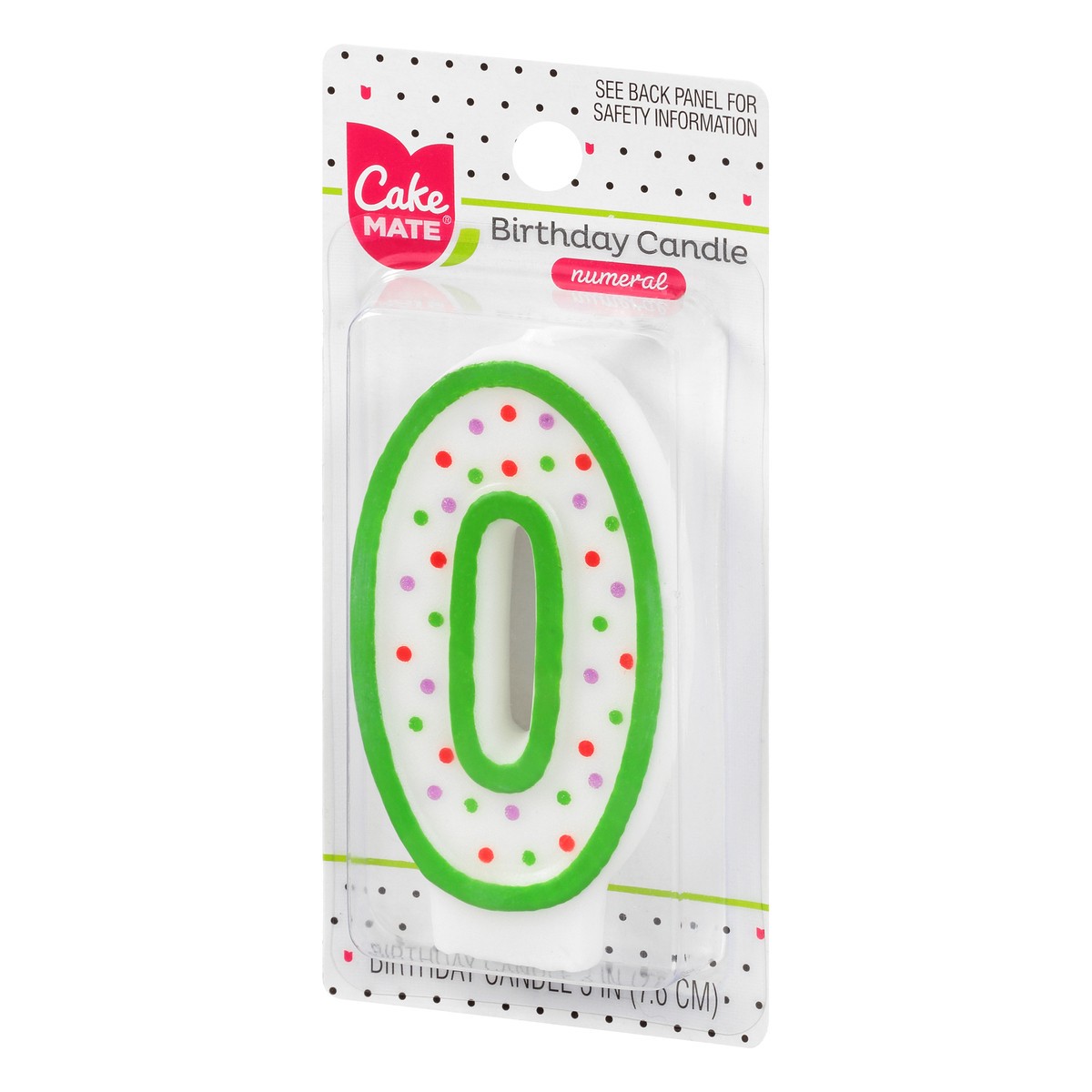 slide 3 of 9, Cake Mate 3 Inch 0 Numeral Birthday Candle 1 ea, 1 ct