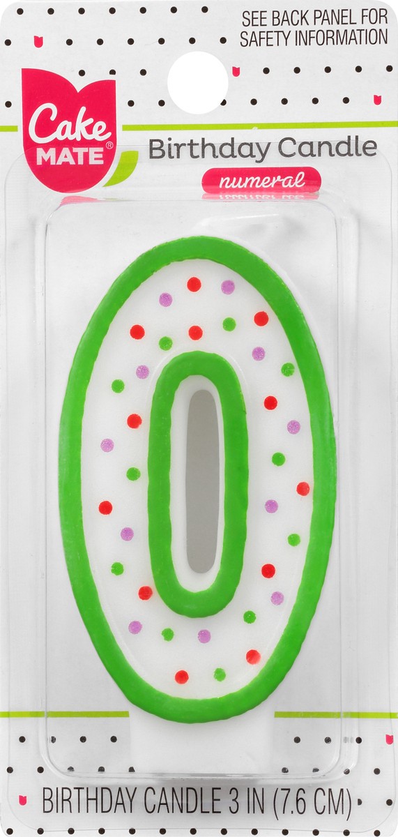 slide 6 of 9, Cake Mate 3 Inch 0 Numeral Birthday Candle 1 ea, 1 ct