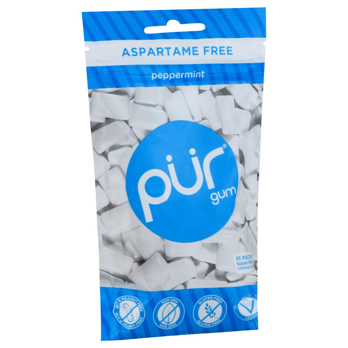 slide 2 of 9, PUR Peppermint Aspartame Free Chewing Gum 55 Pieces, 55 ct
