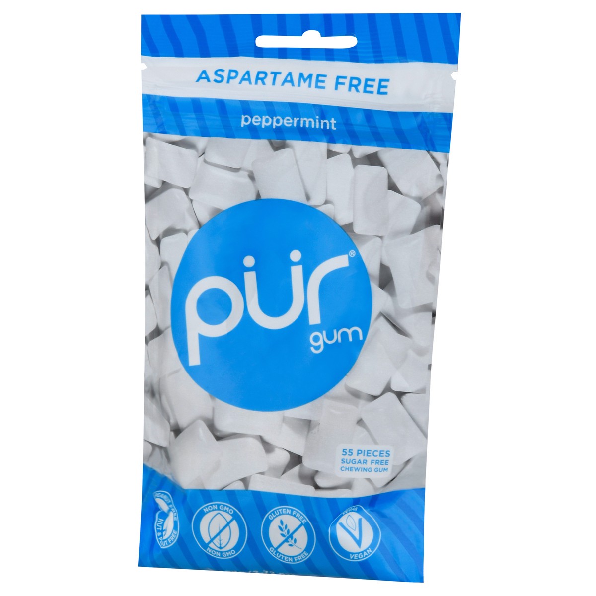 slide 3 of 9, PUR Peppermint Aspartame Free Chewing Gum 55 Pieces, 55 ct