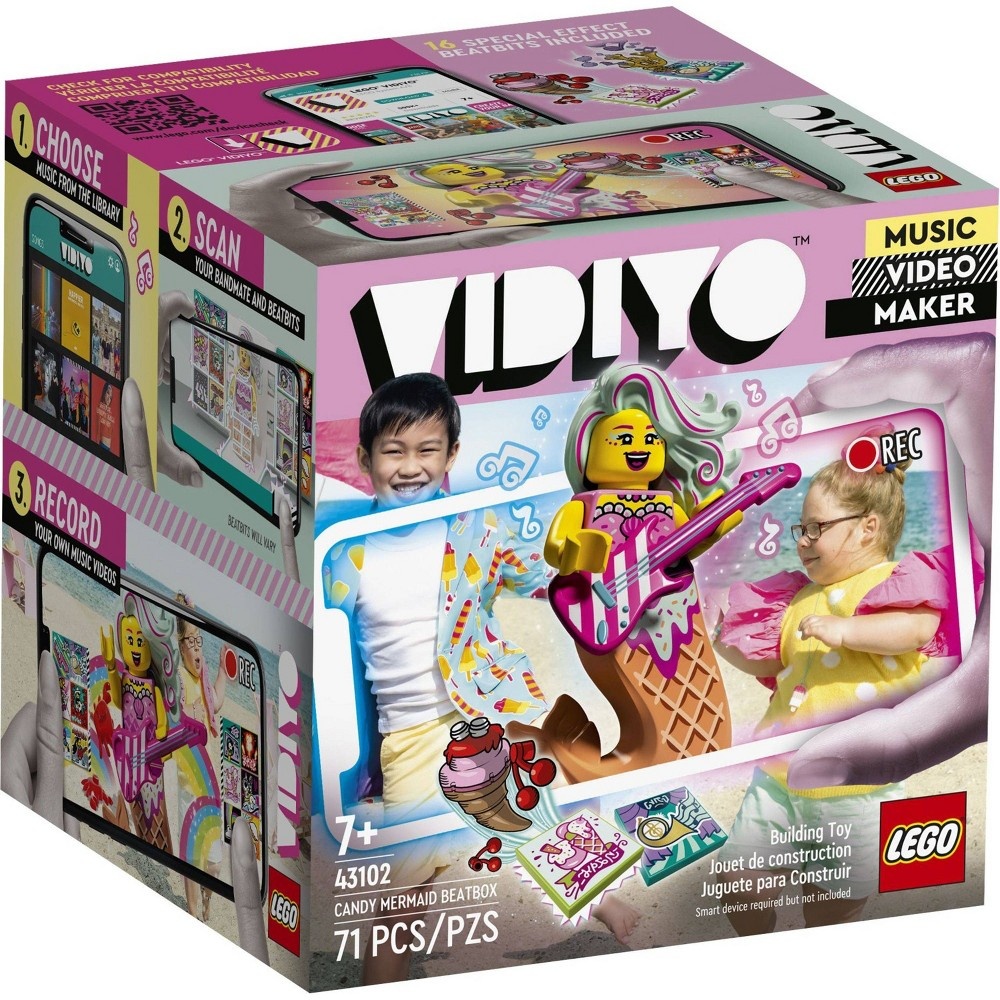 slide 3 of 4, LEGO VIDIYO Candy Mermaid BeatBox Building Toy 43102, 71 ct