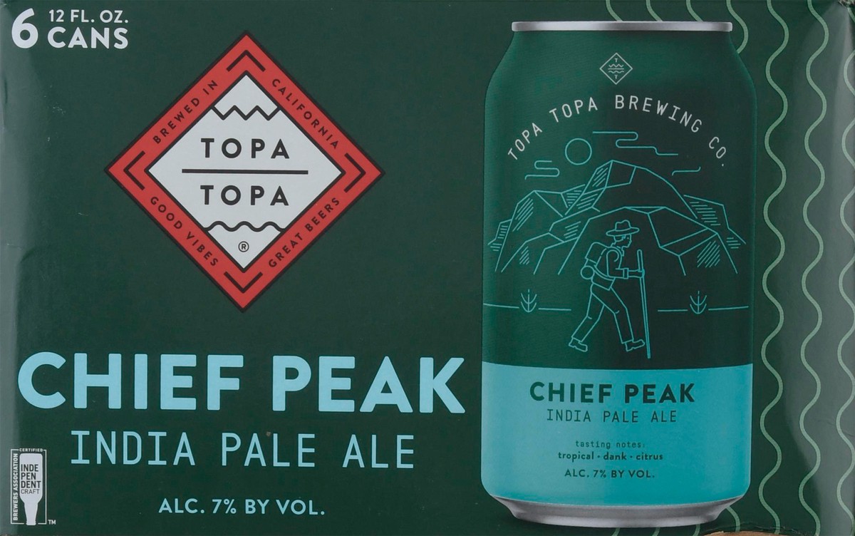 slide 9 of 12, Topa Topa Brewing Co. India Pale Ale Chief Peak Beer 6 - 12 fl oz Cans, 6 ct; 12 oz