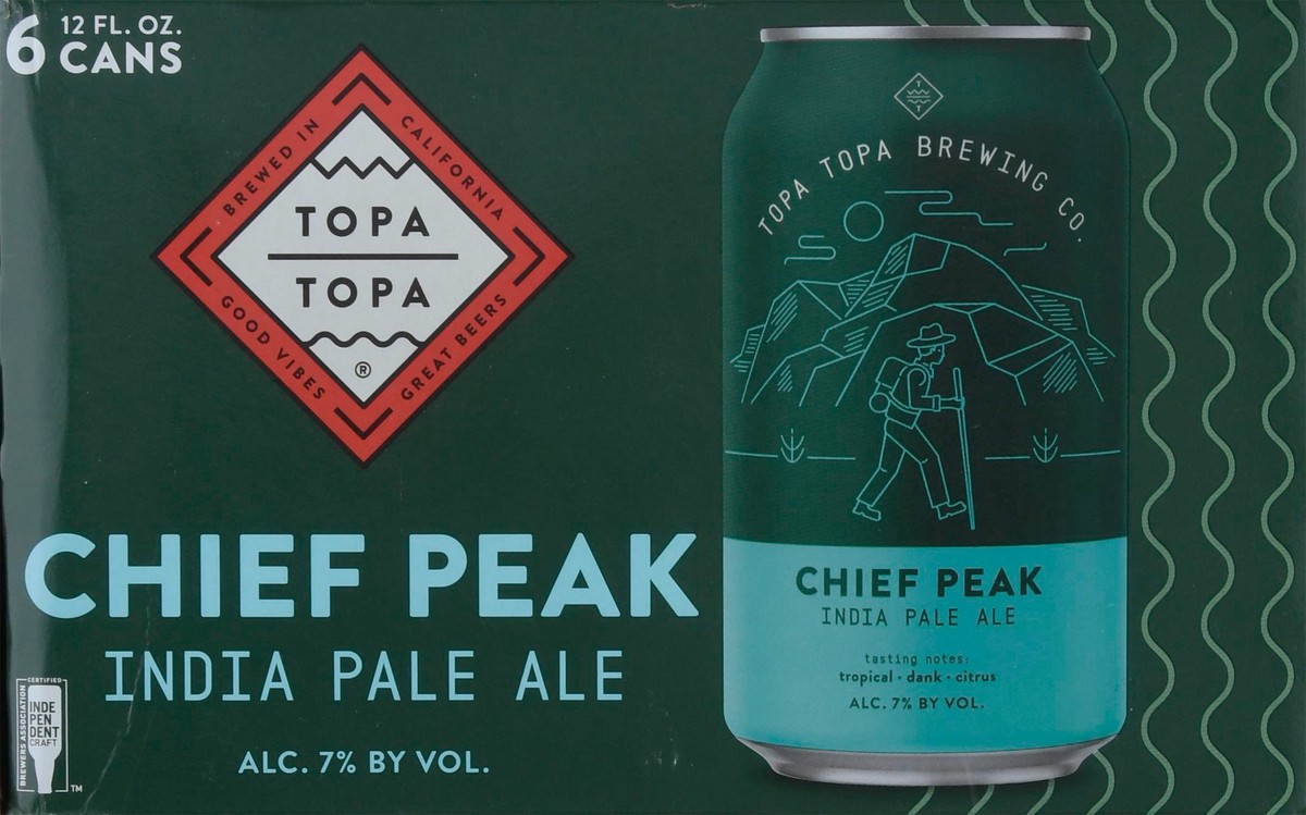 slide 7 of 12, Topa Topa Brewing Co. India Pale Ale Chief Peak Beer 6 - 12 fl oz Cans, 6 ct; 12 oz