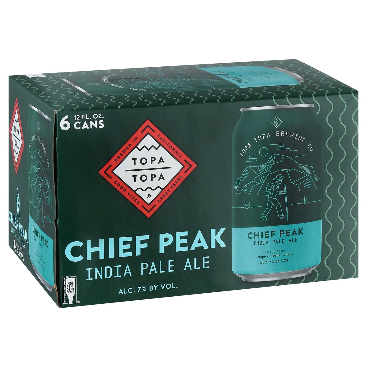 slide 3 of 12, Topa Topa Brewing Co. India Pale Ale Chief Peak Beer 6 - 12 fl oz Cans, 6 ct; 12 oz
