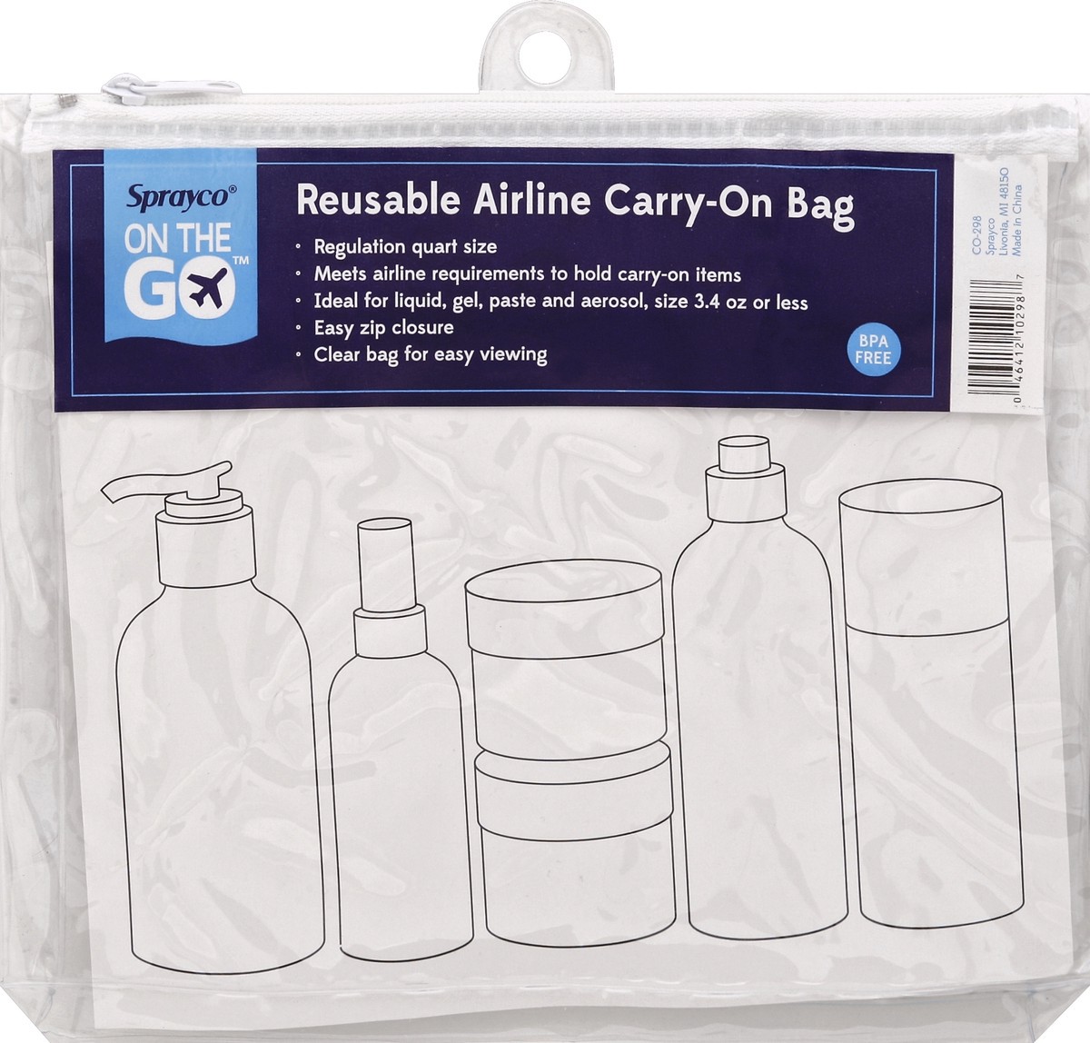 slide 2 of 2, Sprayco Airline Carry-On Bag 1 ea, 1 ea