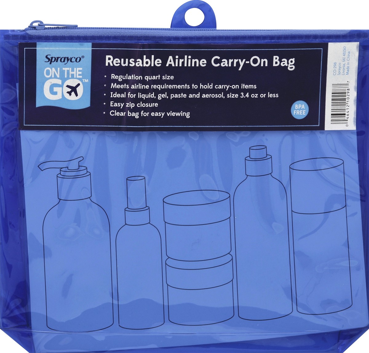 slide 1 of 2, Sprayco Airline Carry-On Bag 1 ea, 1 ea