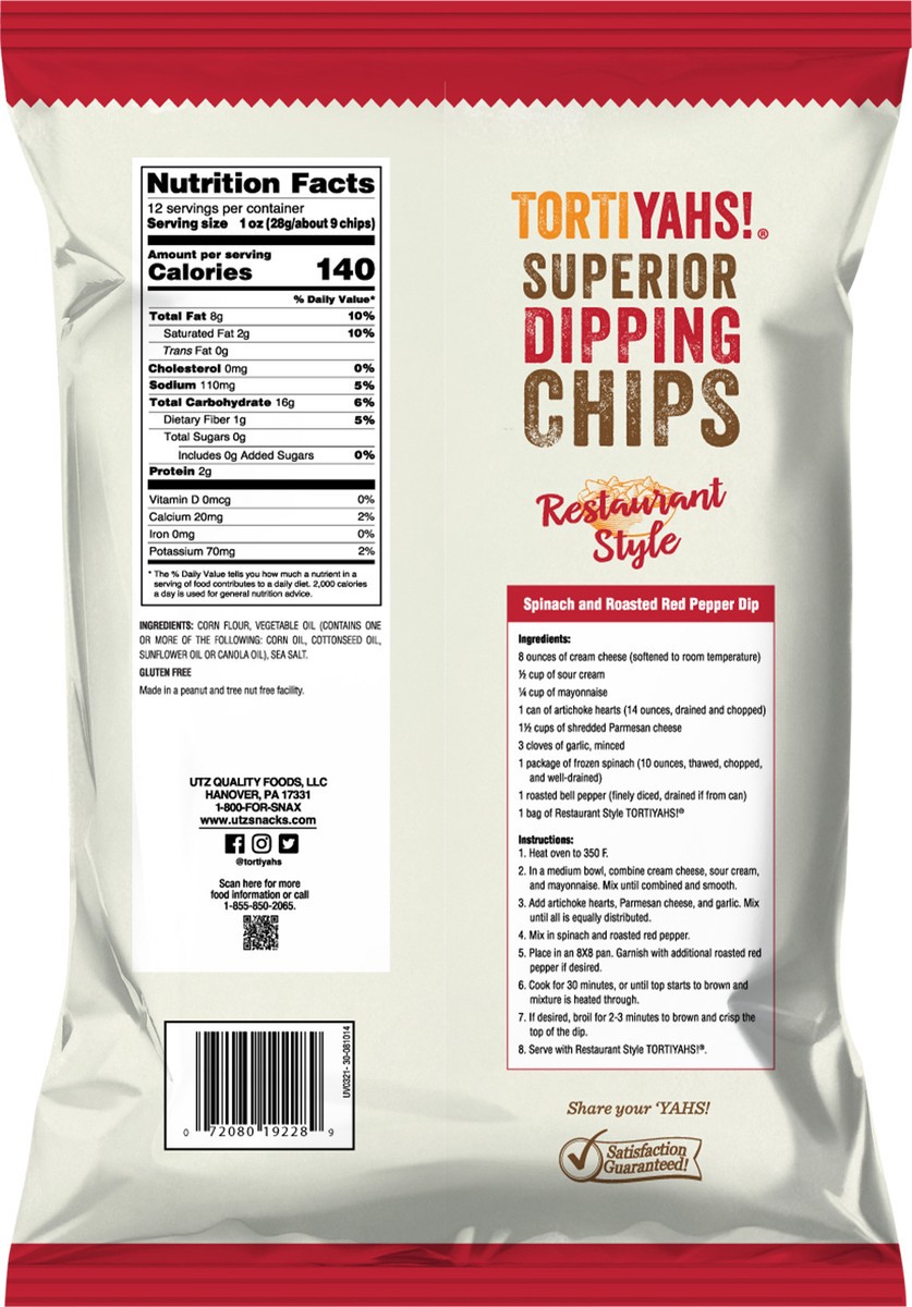 slide 7 of 7, Tortiyahs! Superior Dipping Chips Restaurant Style Sea Salt - 12 oz, 12 oz