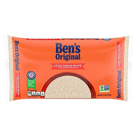slide 1 of 1, Bens Original Long Grain White Par Rice, 5 lb