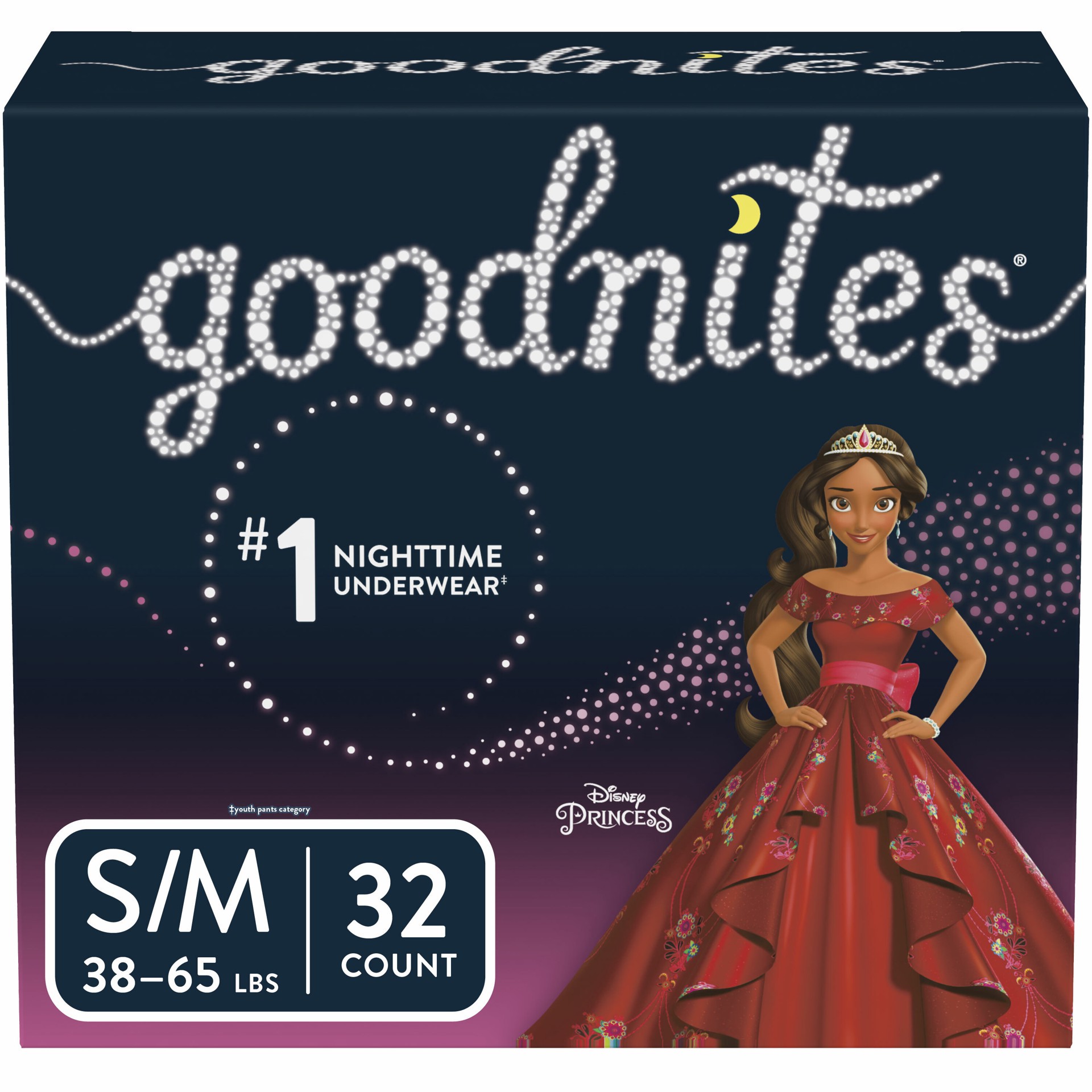 slide 1 of 10, GoodNites Girls' Nighttime Bedwetting Underwear, S/M (43-68 lb.), 32 Ct, 32 ct