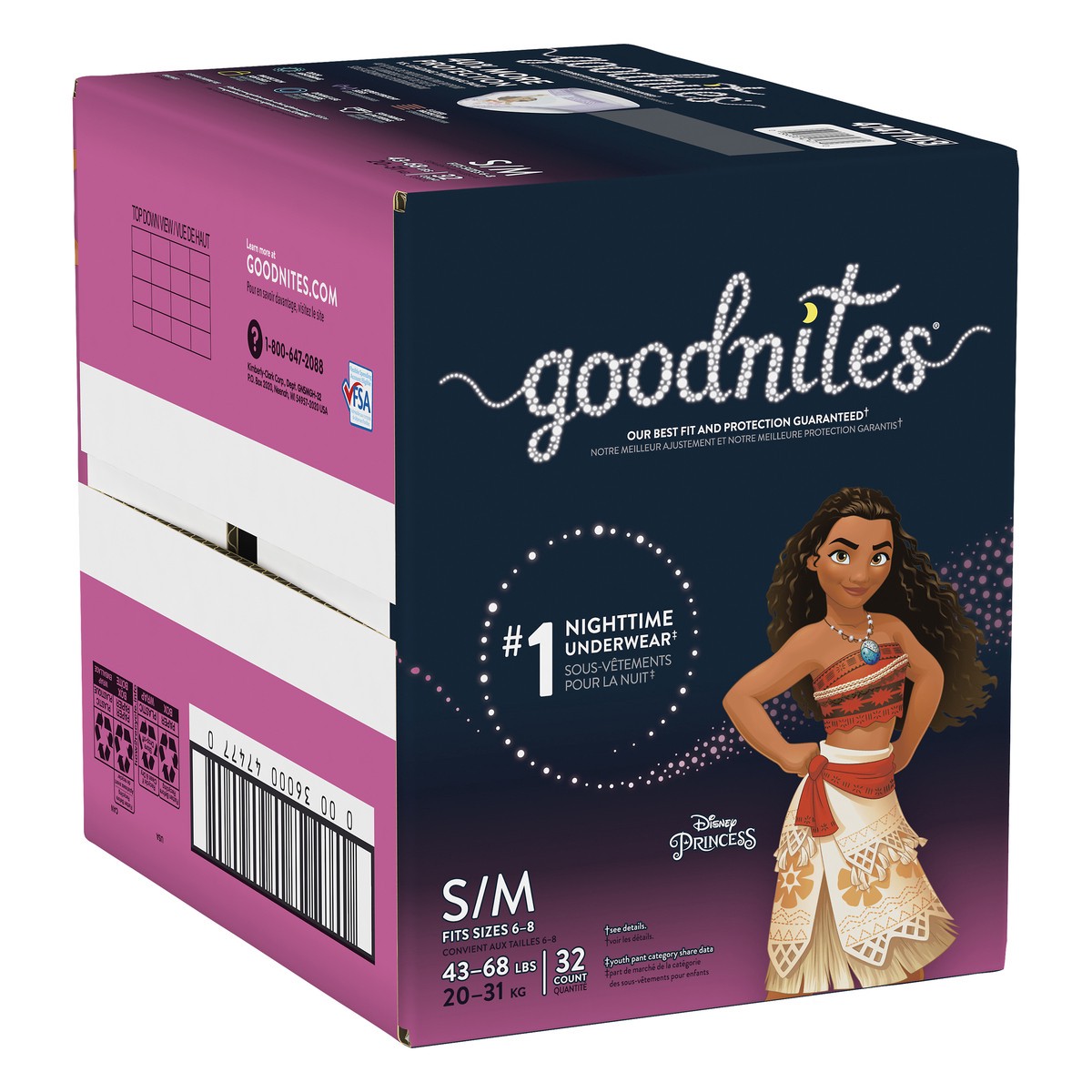 slide 2 of 10, GoodNites Girls' Nighttime Bedwetting Underwear, S/M (43-68 lb.), 32 Ct, 32 ct