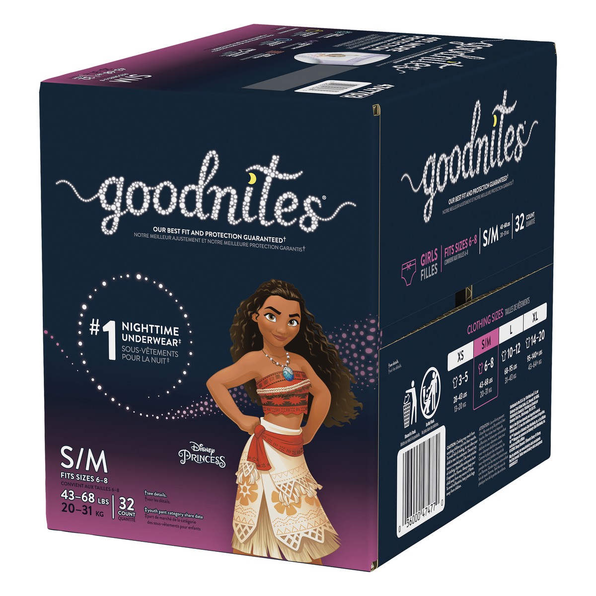 slide 3 of 10, GoodNites Girls' Nighttime Bedwetting Underwear, S/M (43-68 lb.), 32 Ct, 32 ct