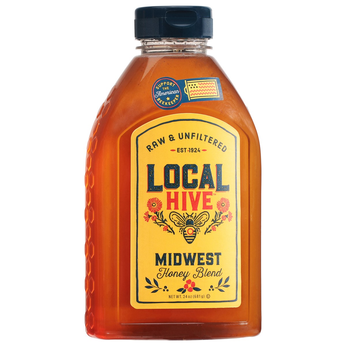 slide 9 of 9, Local Hive Midwest Raw & Unfiltered Honey Blend 24 oz, 24 oz