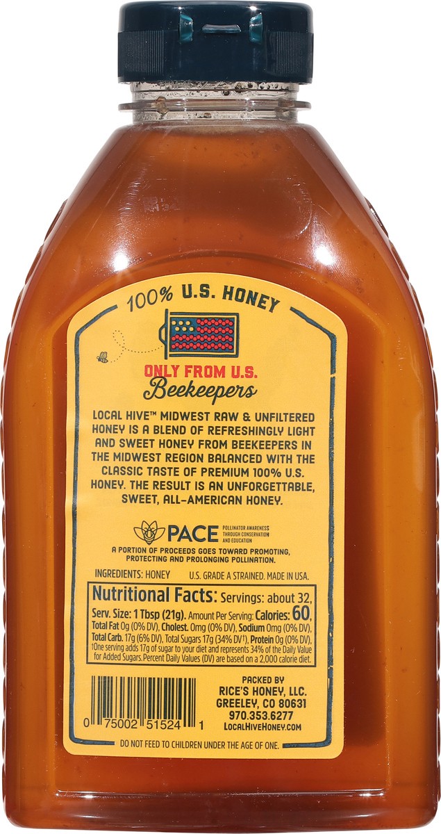 slide 6 of 9, Local Hive Midwest Raw & Unfiltered Honey Blend 24 oz, 24 oz